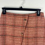 Gianni Bini  Burnt Orange Wool Blend Faux Wrap Asymmetrical Hem Skirt Size Large Photo 5