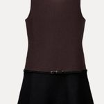 ZARA NWT 2025 collection BLACK/BROWN sleeveless BELTED KNIT MINI DRESS S Photo 11