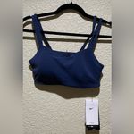 Nike  NWT Zenvy Strappy Women's Sports Bra Padded Navy Blue Size S Photo 2