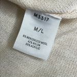 Kerisma  Elegant Cream Mercerized wool blend lightweight high low sweater, M/L Photo 10