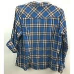 Soho  Look Womans Plaid Button‎ Front Flannel Shirt with Roll Tab Sleeves Size Sm Photo 4