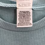 Victoria's Secret  Pink Logo Blue Ribbed Short Sleeve Cropped Tshirt Top S Small Photo 5