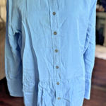 Soft Surroundings Blue Denim Button Front Long Sleeve Shirt Dress XL Photo 0
