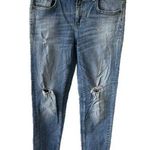 ZARA Z1975 Factory Faded Light Wash Skinny Distressed Zip Ankle Denim Jeans 6 Photo 0