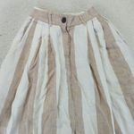 Mara Hoffman Striped Linen Maxi Skirt Women's Size 4 Beige White Pleated Full Photo 5