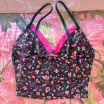 y2k black flower lace v neck cami Photo 2