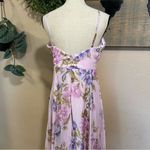 NWT Lulus Romantic Marvel Light Pink Floral Halter Maxi Dress Purple Size L Photo 4