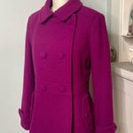 Talbots  Double Breasted Wool Pea Coat Magenta Purple Dress Coat Peacoat Size 10 Photo 6