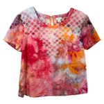 J.Crew Size 6 Top Handmade Tie Dye Embroidered Linen Pink Preppy Boho 1092 Photo 1