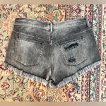 Free People FINAL PRICE Charcoal Distressed Denim Shorts Photo 5