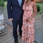 Saks 5th Avenue ML Monique Lhuillier Floral Chiffon Tiered Maxi Dress Size 6 Petite Photo 3