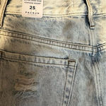 PAC SUN ULTRA HIGH‎ RISE LIGHTWASHED DISTRESSED VINTAGE SHORT 25 RAINBOW POCKET Photo 4