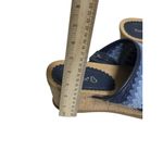 Baretraps  Womens Blue Crochet Wedge Sandals Size 7.5M Cork Heel Slip On Photo 6