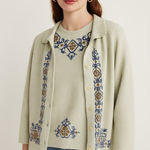 Women's Top blouse Set Novelty Scandinavian Floral Costal Grandma Preppy Vtg 50s Photo 0