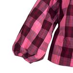 Kate Spade  Pink Plaid Long Sleeves Greenhouse Top Large $268 NWT Preppy Holiday Photo 4
