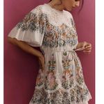 Farm Rio Sweet Bloom Dress Small Mini Bouquet Short Sleeve Eyelet Lace Garden Photo 3