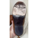 Freebird Sandi Size 6 Brown Leather Distressed Strappy Zip Heel‎ Bootie Western Photo 11