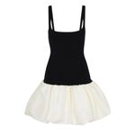 DELFI COLLECTIVE Luna Bubble Hem Mini Dress, Black/Ivory, Small Black Photo 5