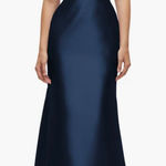 Alfred Sung  Strapless Satin Trumpet Gown - Size 14 - Navy Photo 0