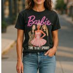 Barbie Black Halloween Graphic Tee “Time to Get Spooky” Size Medium Photo 8