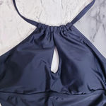 Island Waves Swim Tankini Moorea Adjustable Keyhole Halter Top Black Size 8 Photo 3