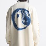 ZARA Beige Multi Yin Yang Oversized Sweatshirt 0722/415/710 $69.90 EUC 1X Photo 10