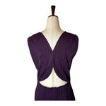 Opening Ceremony Dress Women Large Purple Plum Cut Out Thalia Puckered Midi NWT Photo 3