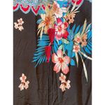 Zahra Printed Floral Dress Tassel Tunic Dress Black Size M Photo 1