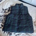 Navy & Green Yuanfang Plaid Puffer Vest — Dark Academia Outdoorsy / Forestcore / PNW Prep Blue Size L Photo 0