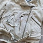 ALLSAINTS NWT ALL SAINTS Plait Balfern Suede Leather Biker Jacket, Luna Blue - Size US 6 Photo 3