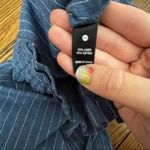 AQUA Paperbag Pin Striped Tie Waist Shorts Navy Size Small Photo 7