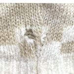 Vintage 90s Sweater Oatmeal Light Pink Mohair Open Weave Checkered Crewneck Knit Tan Size L Photo 4