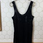 EXPRESS  Black Sequin Scoop-Neck Tank Top - Size - Large Photo 4