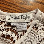 Jessica Taylor White Embroidered Dress/Beach Coverup Size L Boho Peasant Size L Photo 3