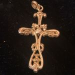 Gold Cross pendant with Pastel Rhinestones Photo 1