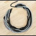 Premier Designs multi strand beaded silver black bead necklace Photo 2