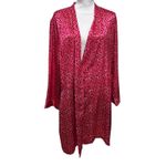 Morgan Taylor Intimates Belted Robe L Red Hearts Satin Lightweight Loungewear Size L Photo 3