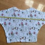 Luisa Ricci Floral, Loose Knit, Cold Shoulder Sweater, White, Pink, Size M Size M Photo 10