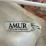 AMUR Floral One Shoulder Ruffled Silk Clayton Dress Women’s Size 4 Pink Photo 8