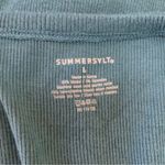 Summersalt  Ribbed Long Sleeve Henley Shirt Teal Blue Stretch Modal Blend‎ Large Photo 4