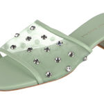 Loeffler Randall  Mint Mesh Crystal Slide Heels Mules Size 8 Photo 0