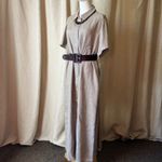 Vintage 90s Andrea Viccaro 100% Linen Maxi Shirt Dress NWT Tan Gray XL Photo 1