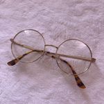 Men or Women OVERSIZED RETRO Style Clear Lens EYE GLASSES Large Round Gold Frame Brown Photo 4