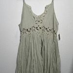 Free People NEW  FP One Ilektra Slip Dress Sage Green Lace Boho Large Coquette Photo 5