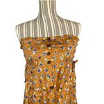 ASOS Tan Floral Front Slit Strapless Summer Dress Convertible Skirt Women Sz 4 Photo 2