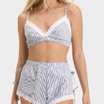 Matching Pajamas Set Colsie Lace Trim Bow ties Striped Black White Sz XL NWT Photo 0