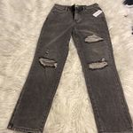 PacSun  Mom Jeans size 24 brand new with tag inseam 27” color distressed black Photo 8