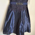 NEW Rickie Freeman for Teri Jon Navy lace and taffeta cocktail Dress 2 Blue Photo 6