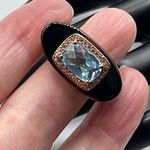 Gemorbit, Inc.,Smokey Topaz, white zircon and blue topaz ring size 8 Photo 3