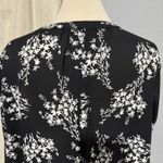 Vera Wang Simply  Blouse Black Women Roll Tab Popover Sleeve Chiffon Floral L Photo 5